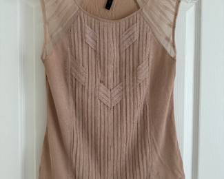 Women's BCBGMAXAZRIA Round Neck Sleeveless Blouse Size XS