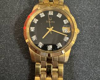 Women's Bulova Black Hour Marker Wristwatch