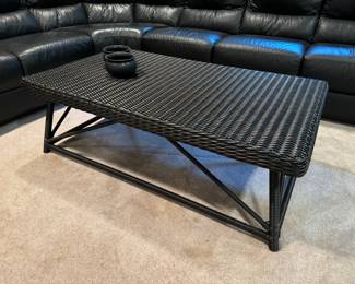 Crate & Barrel Wicker Coffee Table (48"W x 28"D x 15"H)