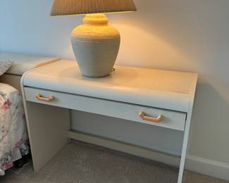 Off White 1 Drawer Desk (40"W x 18"D x 30"H)