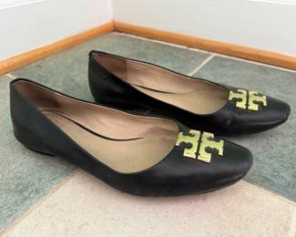 Women's Tory Burch Black Leather Flats Size 7