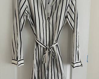 Women's Cupcakes & Cashmere Striped Midi Belted Dress Size S (Never Worn / Still Tagged)