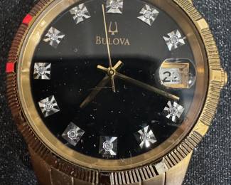 Women's Bulova Black Hour Marker Wristwatch