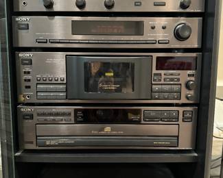 Sony TA-AV621 Integrated Stereo Amplifier, Sony ST-JX521 FM Stereo / FM-AM Tuner, Sony TC-C521 Stereo Cassette Deck, Sony CDP-C321 Compact Disc Player, Sony PS-LX150H Automatic Stereo Turntable System