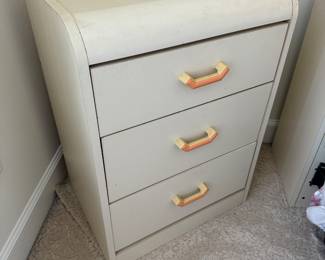 Off White 3 Drawer End Table (21-1/2"D x 16"W x 30"H)