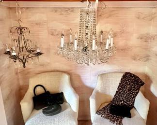 Chandeliers & Upholstered Sitting Chairs