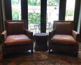 Lillian August leather chairs $250 each $475 for the pair 