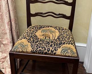 Large set of Chippendale ribbon back chairs.