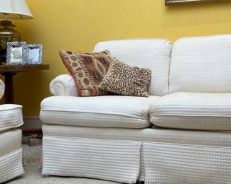 3 custom white sofas