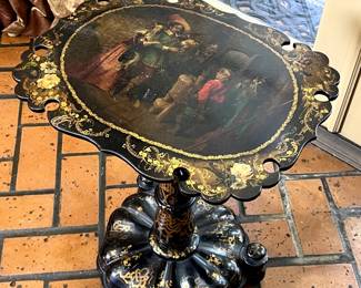 English Rococo Revival c1940 painted tables.