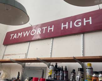Vintage English Railway Enamel sign Tamworth High Line 