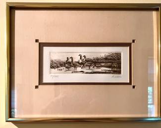 Numbered print of birds.  Artist, R. Loos 