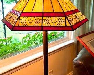 Close up of floor lamp shade 