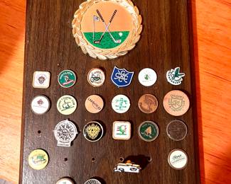 Pins from area golf courses and local organizations