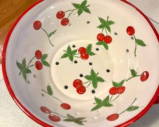 Cherry enamel bowl