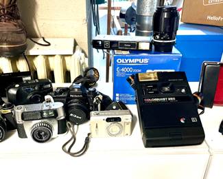 Cameras, Nikon, Pentax, Olympus, Polaroid, Katagon, Kodak & Nikon Lenses and camera bags