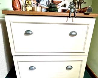 Wooden 2 drawer file cabinet