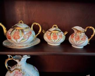 Elite L tea set with tea pot, sugar and creamer