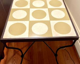 Ceramic top metal table