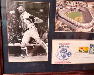 Babe Ruth commemorative cancelled stamp & photo   