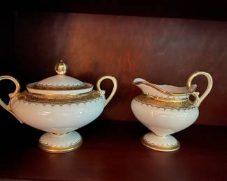 Limoge creamer and sugar