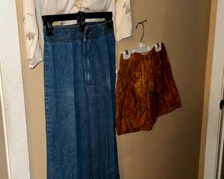 Vintage denim and shirt ,hot pants 