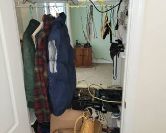 winter jackets, computer, baskets, will be unpacked for easy shopping
