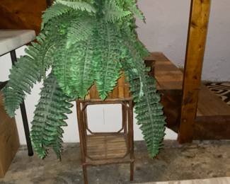 Faux Plant in Bamboo Stand