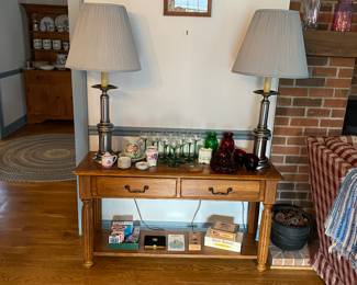 Ethan Allen Sofa Table, Matching Lamps