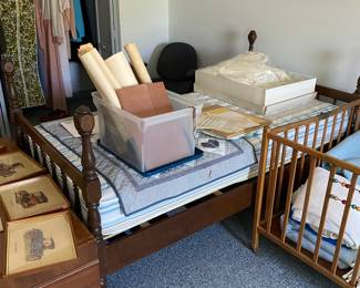 Twin Size Bed with Frame and Mattress and Box Springs 