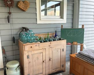 Antique Dry Sink, Vintage Child’s Chalk Board