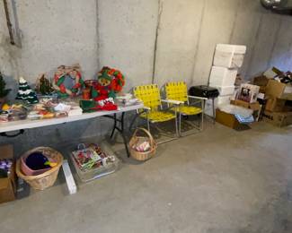 Vintage Lawn Chairs, Grill 