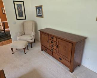 Wing chair with ottoman
Buffet server