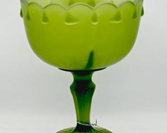 Indian glass compote pedestal glass