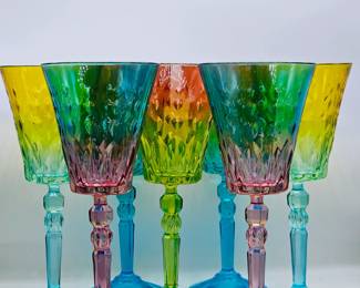 Ombre Gradient stem glassware 