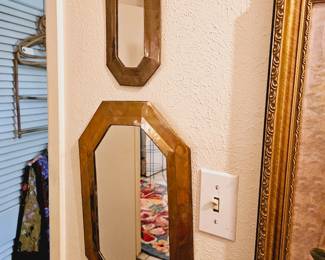 Brass framed mirrors