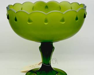 Indian glass compote pedestal glass