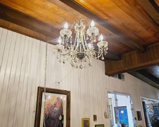 glass chandelier swag lighting 