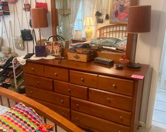 Dresser with mirror and Matching Queen bed and nightstands