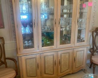 Triple lighted china cabinet