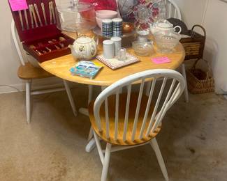 Drop leaf dining table and 4 chairs