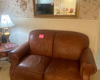 Leather loveseat
