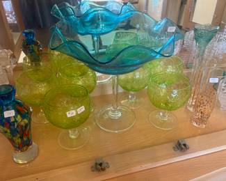 Cabbage Glass Stemware Neiman Marcus 1970's