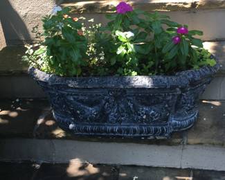 four classic concrete planters 