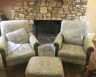 Bernhardt chairs and ottoman