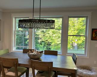 Bassett table with 8 chairs.