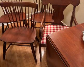 Cherrywood drop leaf table set chairs