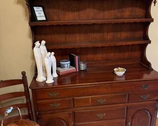 Antique Lewisburg Chair & Furniture Co. Pennsylvania reproduction style hutch with minor nicks rough measurements 70inches tallx56inchesxwidex20inchesdeep