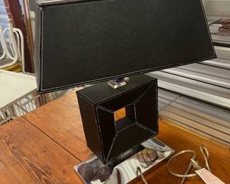 Leather Table Lamp - $50