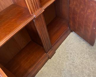 Shelves are down in the bottom. A shelf on each side to divide the space in half horizontally.Includes Interior Shelves - Asking $750